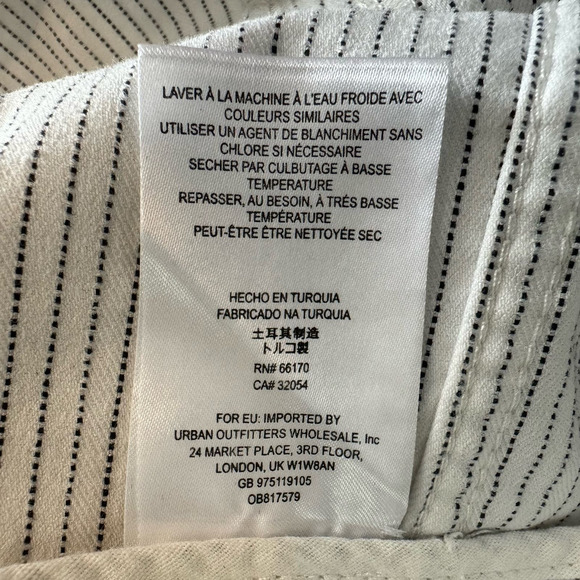 Free People Modern Femme Pinstripe Skirt in Black and White Combo Size 8 - Picture 9 of 9